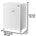WESAPPINC Rolling Laundry Hamper with Wheels and Lid, Plastic Laundry Basket with Handle, Rolling Divided Cart for Small Spaces, Bathroom, Bedroom, White - color: 100L White
