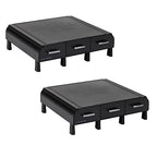 Mind Reader Monitor Stand, 3 Storage Drawers, Desktop Organizer, Riser, Office, 13.5"L x 13"W x 4"H, Set of 2, Black - size: 2 Pack