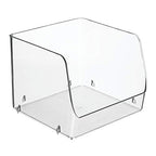 mDesign Modern Stackable Plastic Open Front Dip Storage Organizer Bin Basket for Kitchen Organization - Ligne Collection - 2 Pack - Clear - size: 7.75 x 7.75 x 6.25 (Pack of 2)