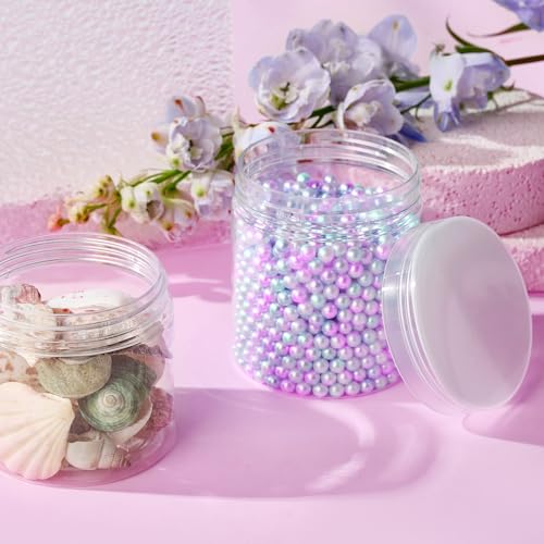 48 Pack 8 OZ Plastic Jars Round Clear Cosmetic Container Jars with Clear Lids, Eternal Moment Plastic Slime Jars for Lotion, Cream, Ointments, Makeup, Eyeshadow, Rhinestone, Samples, Travel Storage - color: Clear Lid, size: 8 Ounce