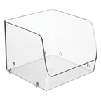 iDesign Linus Stacking Organizer Bins for Kitchen, Pantry, Office, Bathroom, Extra Large-Clear - size: Large