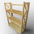 Casual Home Montego 3-Shelf Folding Bookcase, Natural , 27.5" Wide - color: Natural, size: 3-Shelf Stackable