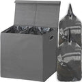 Simple Houseware Double Laundry Hamper with Lid and Removable Laundry Bags, Dark Grey - color: Dark Grey