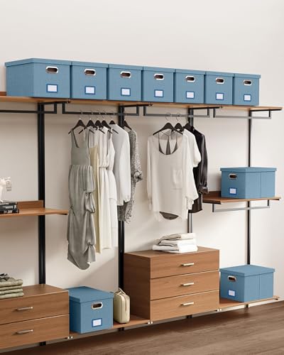 Oterri File Organizer with Lid, File Box, File Cabinet for Letter File Folder Storage, Hanging File Organizer for Office/Decor/Home,Document Organizer, 1 Pack,Dark-Blue-Box Only - color: Dark-blue, size: 1 pack