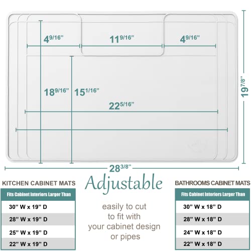 Original Under Sink Mat - Adjustable Silicone, Waterproof Vanity Mat - 28" x 19" or Smaller - color: White, size: 28" x 19"