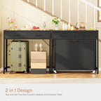 Laundry Sorter, Rolling Laundry Hamper with 3 Section Pull-Out Bags, Laundry Basket Organizer with 2 Drawers & 2-Tone Top Panel, Laundry Hamper with Wheels for Laundry Room Organization, Bathroom - size: 120 L with 3 Section