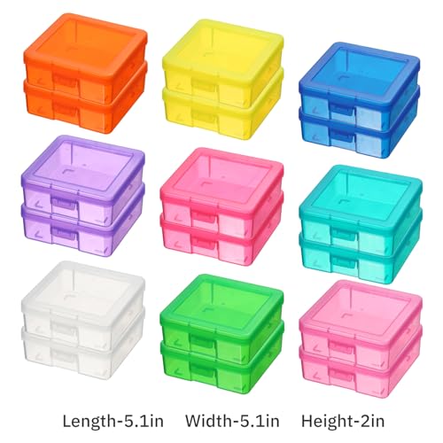 novelinks Plastic Small Storage Bins with Lids for Organizing, Mini Clear Storage Containers and Stackable Storage Box Organizer for Pencil Boxes, Task Boxes, Crayon Boxes (18 Pack Small -Color) - color: 18 Pack Small -Color