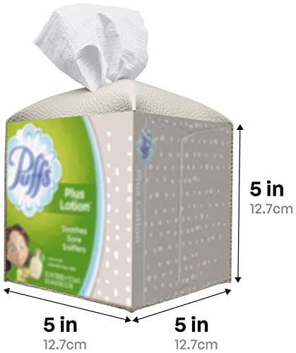 Carrotez Tissue Box Cover, [Refined] Modern PU Leather Square Tissue Box Holder - Decorative Organizer for Bathroom Vanity Countertop, Night Stands, Office Desk & Car 5"X5"X5" - Pastel Grey - color: Pastel Grey, size: [Square]