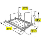 LYNK PROFESSIONAL® Pull-Out Trash Can Drawer – Sliding Organizer for Kitchen Cabinet or Under-Sink Use – Heavy Duty Storage Rack (Bin Not Included) - size: 10 inch wide x 20 inch deep