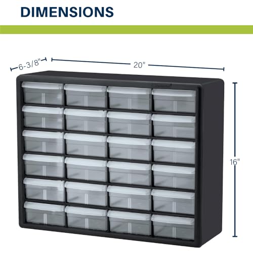 Akro-Mils 24-Drawer Plastic Drawer Storage Cabinet for Garage Organization, Bead Organizer, Building Bricks Storage, Teacher Toolbox, Makeup Organizer, 20-Inch W x 6-Inch D x 16-Inch H, 10124 White - color: White, size: 24 Drawer, style: 2 pack