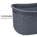 Mind Reader 40L Laundry Basket, Clothes Hamper, Wicker Design, Plastic, 23"L x 14.5"W x 11"H, Set of 2, Gray - color: Gray