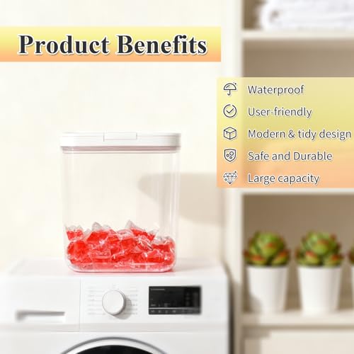 Gute Laundry Pod Holder with Lid - 186oz Sealed Automatic Pop-Up Dispenser, Laundry & Dishwasher Pods for Laundry Room Organization-5.5L - color: 5.5L
