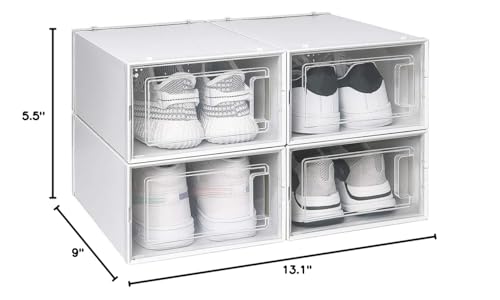 OnDisplay Clik Stackable Interlocking Shoe Box System (Standard White/White, Set of 2) - color: Standard White/White, size: Set of 2
