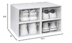 OnDisplay Clik Stackable Interlocking Shoe Box System (Standard White/White, Set of 2) - color: Standard White/White, size: Set of 2