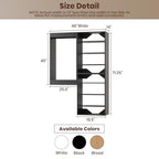 ROOMTEC Modular Closet System, 46" Wall-Mounted Closet Organizer with Hanging Rods and Shelves, Wooden Tower for Walk-In Closets, Wardrobe Storage Kit, Black - size: 46" Wide, style: Model 7