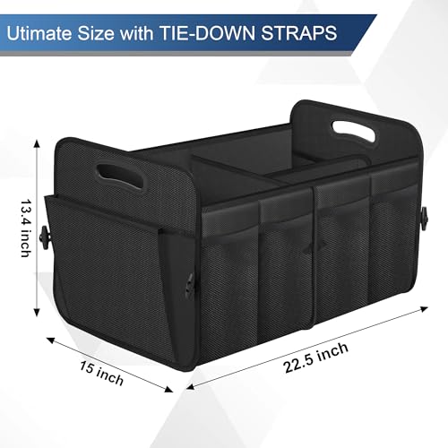 Femuar Car Trunk Organizer, Trunk Storage Organizer with 72L Large Capacity Waterproof Collapsible and 11 Pockets, Trunk Organizer for Suv/Jeep/Sedan, Large Size, Black - color: Black, size: Large