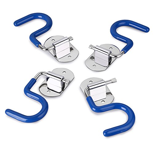 Sumnacon Mop Broom Holder Organizer, 8 Pcs S-Type Wall Mounted Cleaning Tools Organizer, Space Saver Brooms Mops Rakes Hooks Rack, Stainless Steel Heavy Duty Brooms Mops Hook for Kitchen Garage
