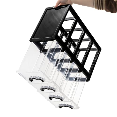 Cididu Desktop Organizer with 4 Drawers, Clear Plastic Storage Drawer Unit, Small Desk Organizer Storage Box, Durable Storage Bin Container Case for Countertop Stationery Pens Makeup Office Supplies