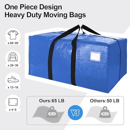 VELVETSURE 12 Pack Heavy Duty Extra Large Moving Bags W/Backpack Straps - Strong Handles & Zippers, Storage Totes For Space Saving, Fold Flat, Alternative to Moving Box and Storage Bin, Multicolor - color: Multicolor, size: 24 Gal - 12 Pack