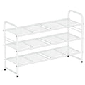 SUFAUY 3 Tier 33" Wide White Metal Shoe Rack for Closet, Stackable - color: White, size: 3 Tier