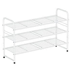 SUFAUY 3 Tier 33" Wide White Metal Shoe Rack for Closet, Stackable - color: White, size: 3 Tier