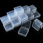 48 Packs Clear Small Plastic Containers Transparent Storage Box with Hinged Lid for Small Items Crafts Jewelry (2.9 x 2.9 x 1 Inches) - size: 2.9 x 2.9 x 1 in