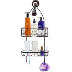 Simple Houseware Bathroom Hanging Shower Head Caddy Organizer, Bronze (22 x 10.2 x 4.2 inches) - color: Bronze, size: Medium