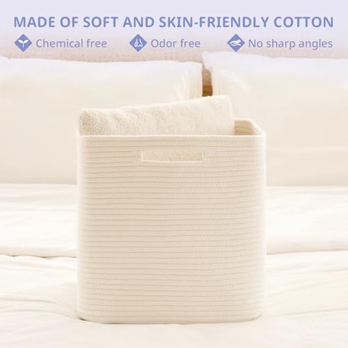 OIAHOMY Storage Cubes, 13 Inch Cube Storage Organizer, Collapsible Storage Bins, Baskets for Organizing, Storage Bins for Shelves-White, 3-PACK - color: White, size: 3Pcs-13*13*13inch