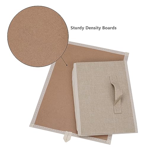 BOMKEE Collapsible Sorage Bins, Storage Cubes Baskets Collapsible Fabric Storage Boxes with Handles for Home and Office (Set of 4, Beige, 15.4 x 11.4 x 7.91inch) - color: Beige, size: 15.4x11.4x7.9inch