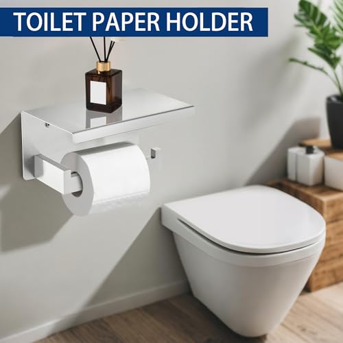 5 Pieces Bathroom Hardware Accessories Set Brushed Nickel, 24Inch Square Towel Racks Set for Bathroom, SUS304 Stainless Steel Towel Bar Set,Toilet Paper Holder with Shelf Wall Mounted - color: Brushed, size: 24" 5pcs