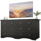 YESHOMY Dresser for Bedroom,6 Drawer Dressers, Storage Chest of Drawers for Hallway,Living Room, Entryway,Deep Black - color: Deep Black