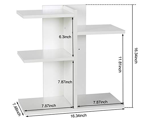 PAG Wood Desktop Shelf Small Bookshelf Desk Supplies Organizers and Accessories Storage Display Rack Office Decor for Women, White - color: White, size: Style 5