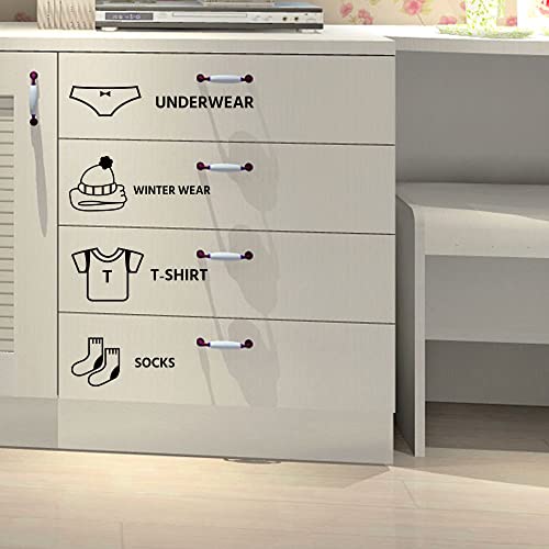 Clothing Decals Stickers Boys Girls Clothing Sort Drawer Labels Removable Clothes Storage Classification Label Organizing Stickers for Wardrobe Closet Drawer Organizer Organizing Sorting Box Decor