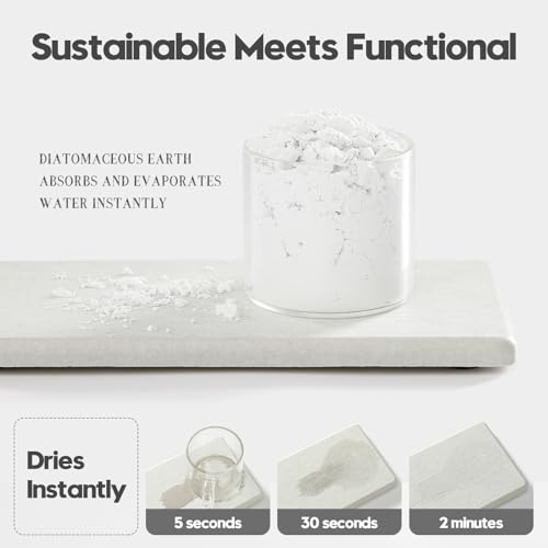 2PCS 7"x3.5" Water Absorbing Bathroom Sink Vanity Trays, Diatomite Stone Quick Drying Mat for Kitchen Counter, Dish Rack Dispenser Sponge Holder Caddy Organizer, Beige, 7"x3.5" - color: 2 Pack - Greige, size: 7" X 3.5"