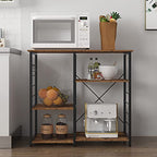 soges Kitchen Standing Baker's Rack, Utility Microwave Oven Stand, Multi-Layers Kitchen Storage Cart Workstation Shelf, Coffee Cart, Rustic Brown - color: Rustic Brown