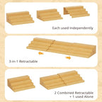 4-Tier Extra-Long Expandable Can Rack, Adjustable Bamboo Organizer for Pantry, Can Storage Holder for Pantry Shelf & Countertop, Large Capacity Holds 60 Cans (3.75oz), Patent Pending - size: Extended