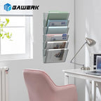Gawerk Clear Acrylic Single Pocket, Plastic Hanging Wall Mount File Holder for Office Home (Gray, 4 Pack) - color: Gray, size: 4 Pack