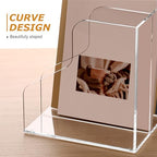SANRUI Acrylic File Organizer, Clear Magazine File Holder with 3 Vertical Compartments, Desk Organizer for Home School Office Organization, Desk Bookshelf - size: A4, 3 Sections, 1 Pack
