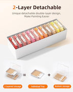 Redtwo 60pcs Diamond Painting Storage Containers Trays with Two Layers, 3-in-1 Diamond Painting Trays with Lids, Diamond Art Accessories, Diamond Art Drills Storage & Line-Up - style: 60-PCS