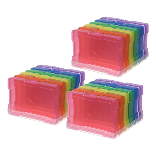 novelinks Transparent 4" x 6" Photo Storage Boxes, 6 Inner Photo Organizer Cases with Tray, Picture Storage Containers for 4x6 Prints, Craft & Memory Card Sorting Box (Color 3Pack) - color: Multi-colored 3 Pack