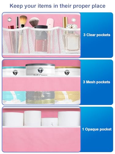 2 Pack Over The Door Organizer, Hanging Storage Organization with Large Capacity Pockets, Swing-Proof Behind Door Storage Shelf for Kicthen Bedroom Nursery Kids Toys Shoes,Pink - color: Pink, size: 2 pack