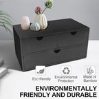 Charmewooden desk organizer with drawers countertop drawer organizer Tabletop Storage Organization Box Home Office Workspace Bathroom Toiletries Supplies (black) - style: Black