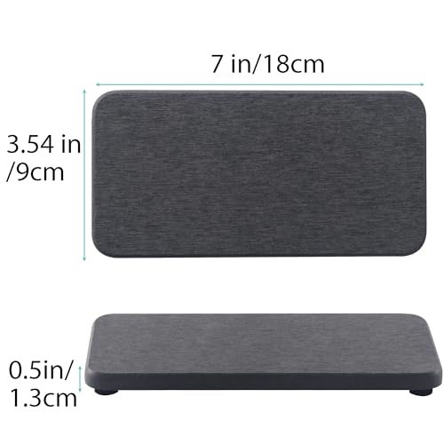 NiuYichee 2 Pcs Water Absorbing Stone Trays, Kitchen/Bathroom Sink Soap Dish, Diatomite Tray Used for Hand Soap & Cosmetic Bottles in The Modern Home, 3.5" W x 7.1" L, Dark Gray - color: Dark Gray, size: 7.1" x 3.54"