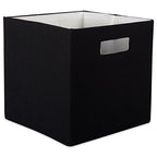 DII Poly-Cube Storage Collection Hard Sided, Collapsible Solid, Large, Black - color: Black, size: Large Square, 13x13x13"