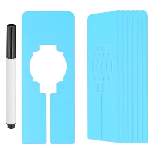 PATIKIL 16 Pcs Rectangle Clothes Dividers, 5 Inch Blank Clothing Rack Divider Sorting Clothes Size Reusable Wardrobe Hanger Separator with Pen, Blue - color: Blue