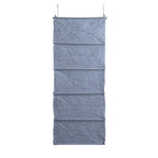 Household Essentials Hanging Cotton Blend and Plastic Closet Shoe Organizer with 10 Storage Compartments, Denim - color: Denim
