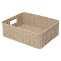 Drawer basket Handwoven Paper Rope Rectangular Shallow Basket Storage-15.35X12.01X4.72 Inches (Brown) - color: Brown