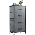 WLIVE Dresser with 4 Drawers, Storage Tower, Organizer Unit, Fabric Dresser for Bedroom, Hallway, Entryway, Closets, Sturdy Steel Frame, Wood Top, Easy Pull Handle, Dark Grey - color: Dark Grey