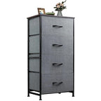 WLIVE Dresser with 4 Drawers, Storage Tower, Organizer Unit, Fabric Dresser for Bedroom, Hallway, Entryway, Closets, Sturdy Steel Frame, Wood Top, Easy Pull Handle, Dark Grey - color: Dark Grey