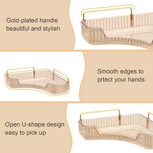GTI 2 Tier Makeup Organizer, Large Capacity Bathroom Counter Organizer, Perfume Cosmetics Skincare Vanity Organizers, Dresser Countertop Organizer and Storage for Women (Amber) - color: Amber, size: 10" x 10" x 11.7"